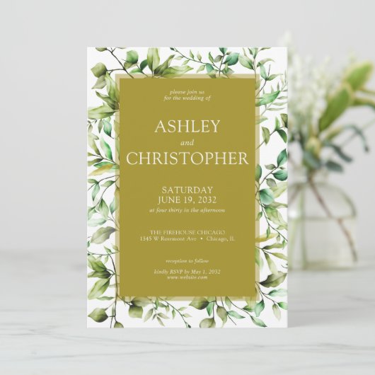 古典的エレガントな素朴縁どフローラの 招待状 (スタンド正面)