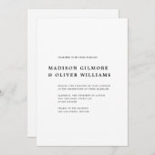 古典的エレガントタイポグラフィ結婚の 招待状 (正面/裏面)