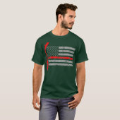 古典的DJターンテーブルDeejay American国旗 Tシャツ (正面フル)