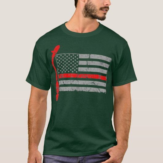古典的DJターンテーブルDeejay American国旗 Tシャツ (正面)