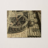 古初期のい農家の製粉水車 ジグソーパズル (横)