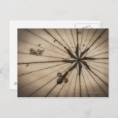 古地図に描かれた風配図のクローズアップ ポストカード (正面/裏面)