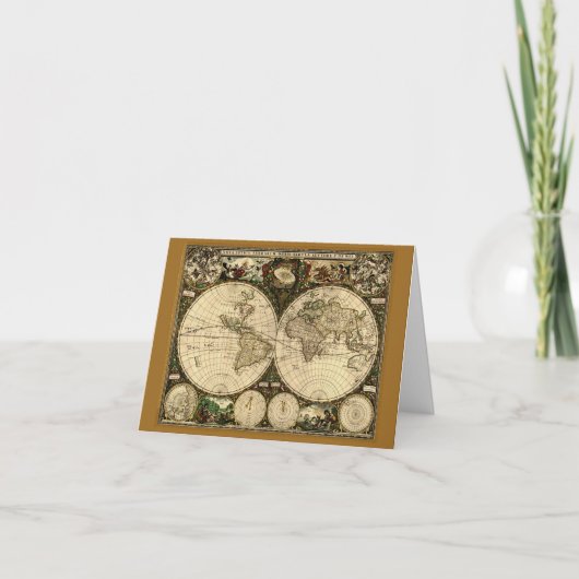 古地図のノートカード カード (正面)