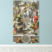 古地図ラインアート キャンバスプリント (インサイチュ (ウッドフロア))