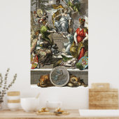 古地図ラインアート ポスター (キッチン)