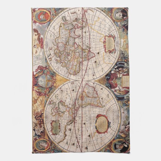 古地図 キッチンタオル (縦)