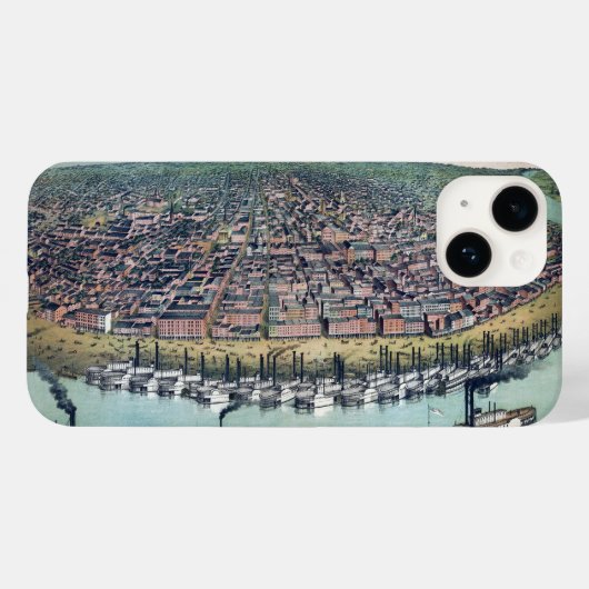古地図 セントルイス ミズーリ州 ミシシッピ川 Case-Mate iPhoneケース (裏面 (横))