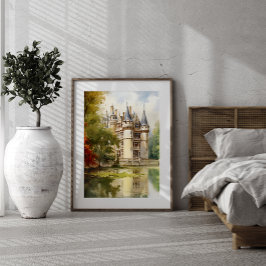 古城の素晴らしい水の色のポスフランスのター ポスター