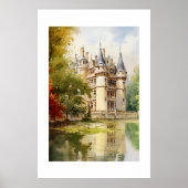 古城の素晴らしい水の色のポスフランスのター ポスター (正面)