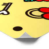 古学校の入れ墨の愛のパターン ポスター (角)