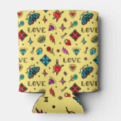 古学校の入れ墨の愛のパターン 缶クーラー (裏面)