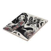 古学校の入れ墨をした少女 タイル (側面)