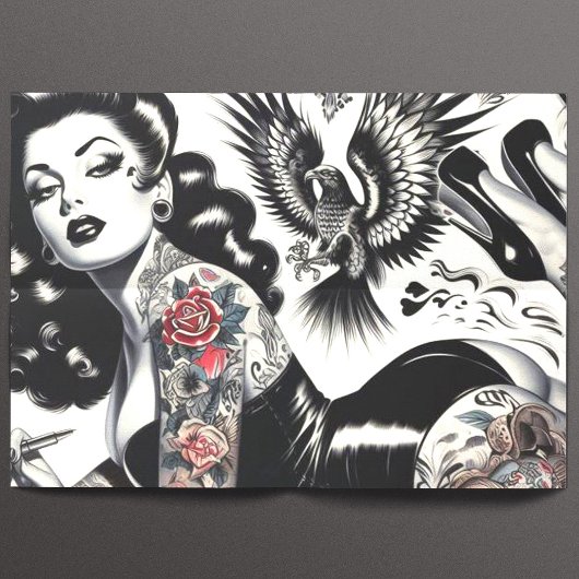 古学校の入れ墨をした少女 薄葉紙