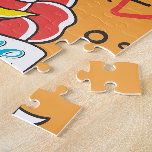 古学校の入れ墨:かわいいシームレス ジグソーパズル (側面)