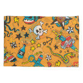 古学校の入れ墨：かわいいシームレス 枕カバー (裏面)