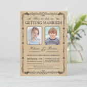 古学校の写真結婚式招待状 招待状 (スタンド正面)