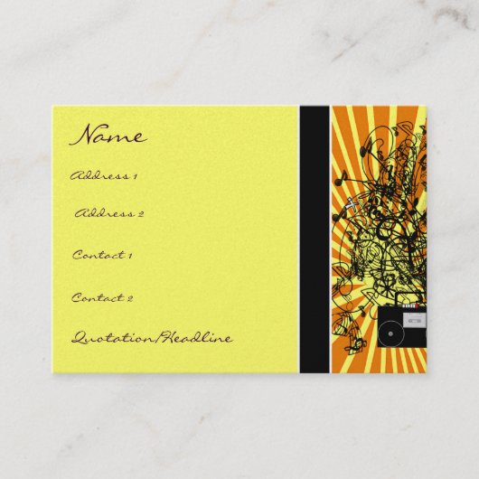 古学校ブームボックスショックミュージカルノートの渦巻き 名刺 (正面)