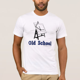 古学校起草板青い Tシャツ