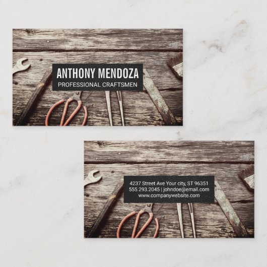 古工具工人木工所 名刺 (正面/裏面)