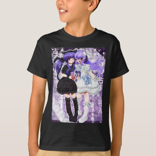古手梨花と羽入ステッカー Tシャツ (正面)