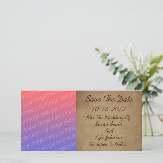 古擦り切れたい紙の結婚写真 セーブザデート (スタンド正面)