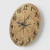 古擦り切れたい羅針盤 ラージ壁時計 (傾斜)