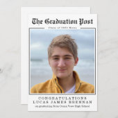 古新聞スタイル卒業発表 案内状 (正面/裏面)