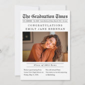 古新聞スタイル卒業発表 案内状 (正面)