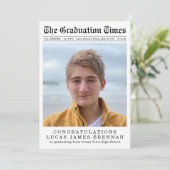 古新聞スタイル卒業発表 案内状 (スタンド正面)