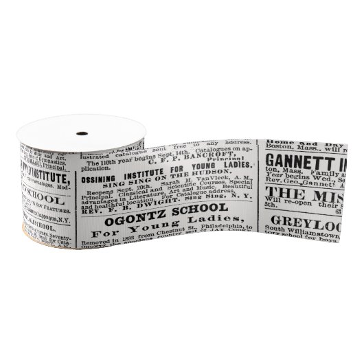 古新聞デザイン グログランリボン (リール)