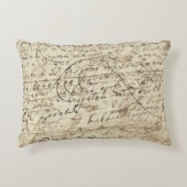 古書からの旧式な執筆、手紙及び走り書き アクセントクッション (正面)