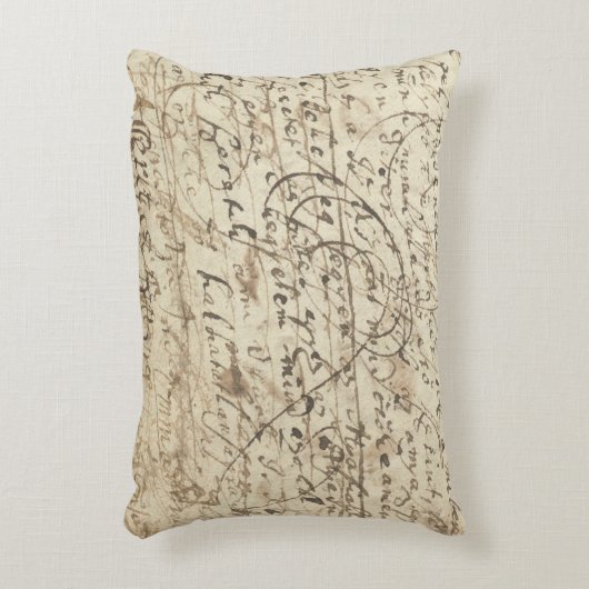 古書からの旧式な執筆、手紙及び走り書き アクセントクッション (正面(垂直))