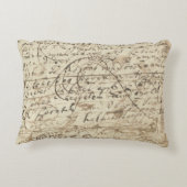 古書からの旧式な執筆、手紙及び走り書き アクセントクッション (裏面)