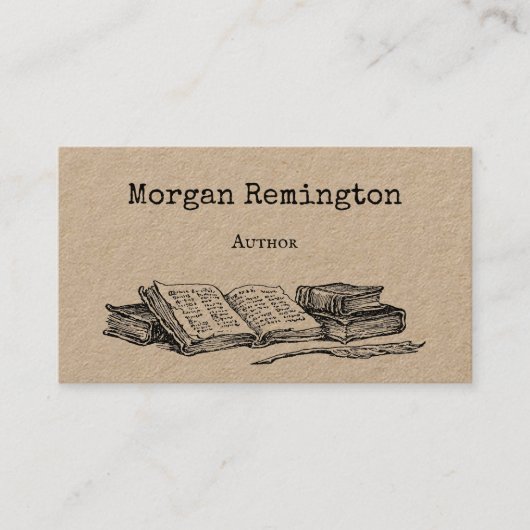 古書とクイル作家作家ライブラリアンQR 名刺 (正面)