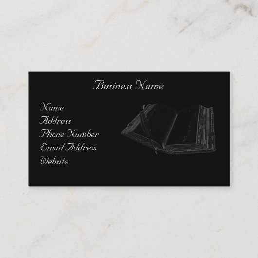 古書と羽毛ペンの名刺 名刺 (正面)