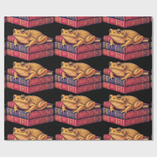 古書に魅了されたヒキガエル – アーユニークト ラッピングペーパー