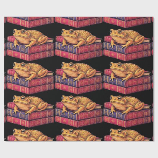 古書に魅了されたヒキガエル – アーユニークト ラッピングペーパー (フラット)