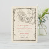 古書のようなフェアリーテイルのウェディング招待状 招待状 (スタンド正面)