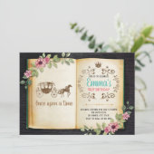 古書のテーマのパーティの招待状 招待状 (スタンド正面)