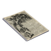 古書のページのアリスおよびチェシャーのステンシル芸術 ノートブック (右側)