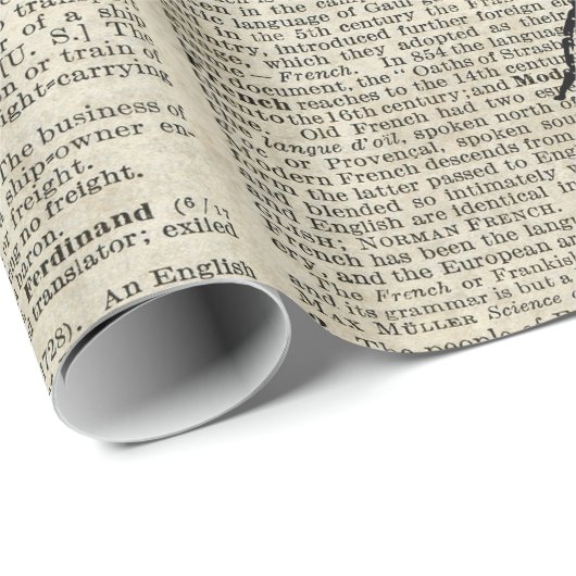 古書のページのガの昆虫のヴィンテージのイラストレーション ラッピングペーパー (ロールコーナー)