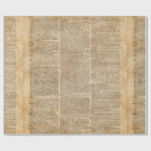 古書のページのヴィンテージのデザインの光沢のある包装紙 ラッピングペーパー (フラット)