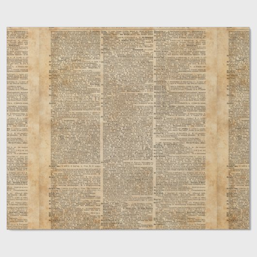 古書のページのヴィンテージのデザインの光沢のある包装紙 ラッピングペーパー (フラット)