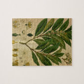 古書のページの植物のプリント ジグソーパズル (横)