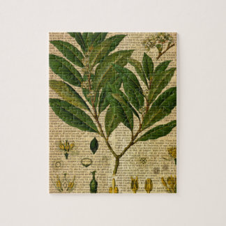 古書のページの植物のプリント ジグソーパズル