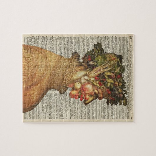 古書のページのArcimboldoの夏のヴィンテージのコラージュ ジグソーパズル (横)