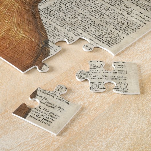 古書のページのArcimboldoの夏のヴィンテージのコラージュ ジグソーパズル (側面)