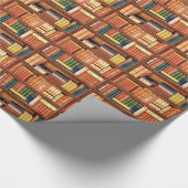 古書の図書館の本の虫の包装紙 ラッピングペーパー (角)