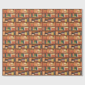 古書の図書館の本の虫の包装紙 ラッピングペーパー (フラット)