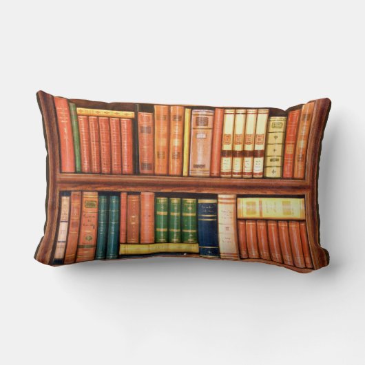 古書の旧式な図書館の本だなのLumbarの枕 ランバークッション (裏面)